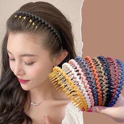 Fashion Matte Hair Hoop Non-Slip Hairband Female All-Match Press Hair Head Buckle Bezel Headband Girl Serrated Hair Accessories