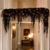 Accessoires de Fête Horreur Gothique Halloween Guirlande de Liane Effrayante Lumineuse avec Lumière LED, Branche Noire Artificielle Imperméable Ornements Saisonniers Décoration