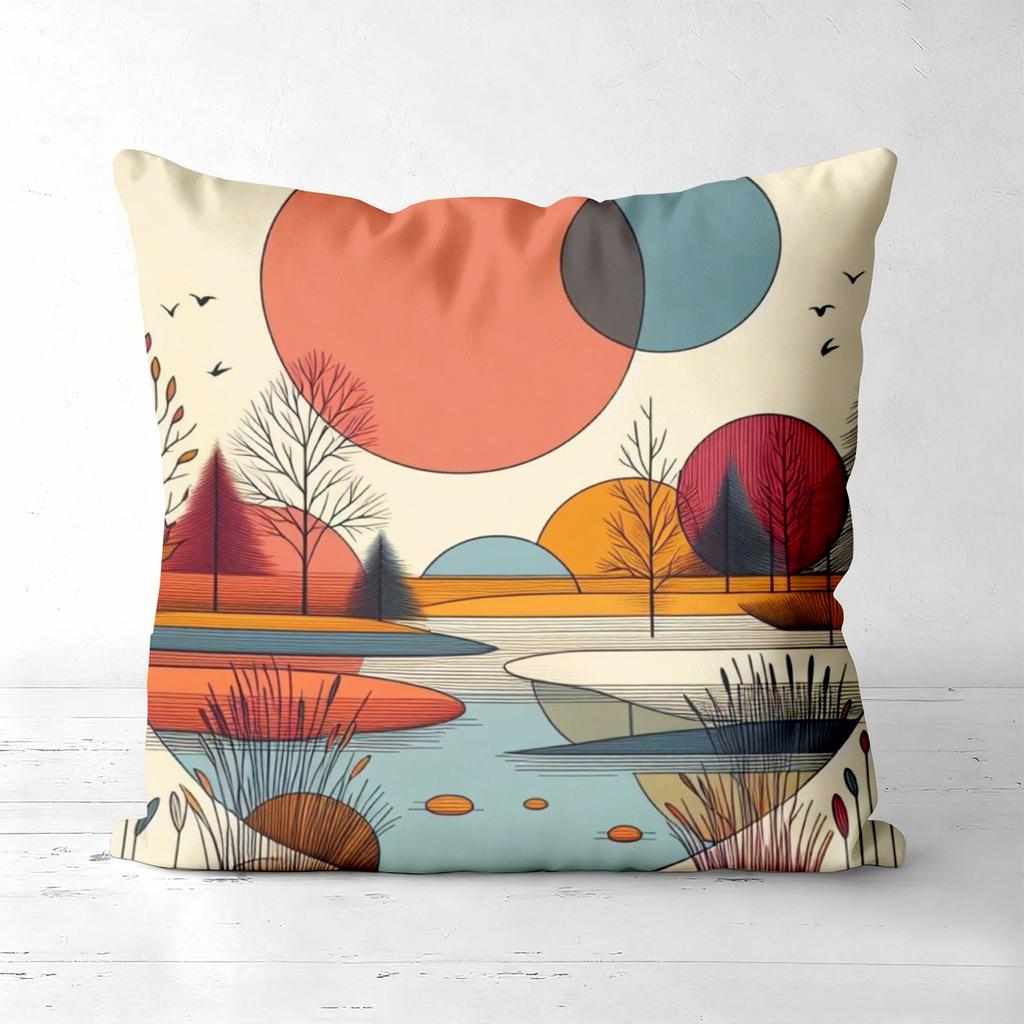 Pieces Boho Abstract Landscape Pillow Covers Polyester sofa decorative cushion cov Headboard Pillow (Without Pillow Core