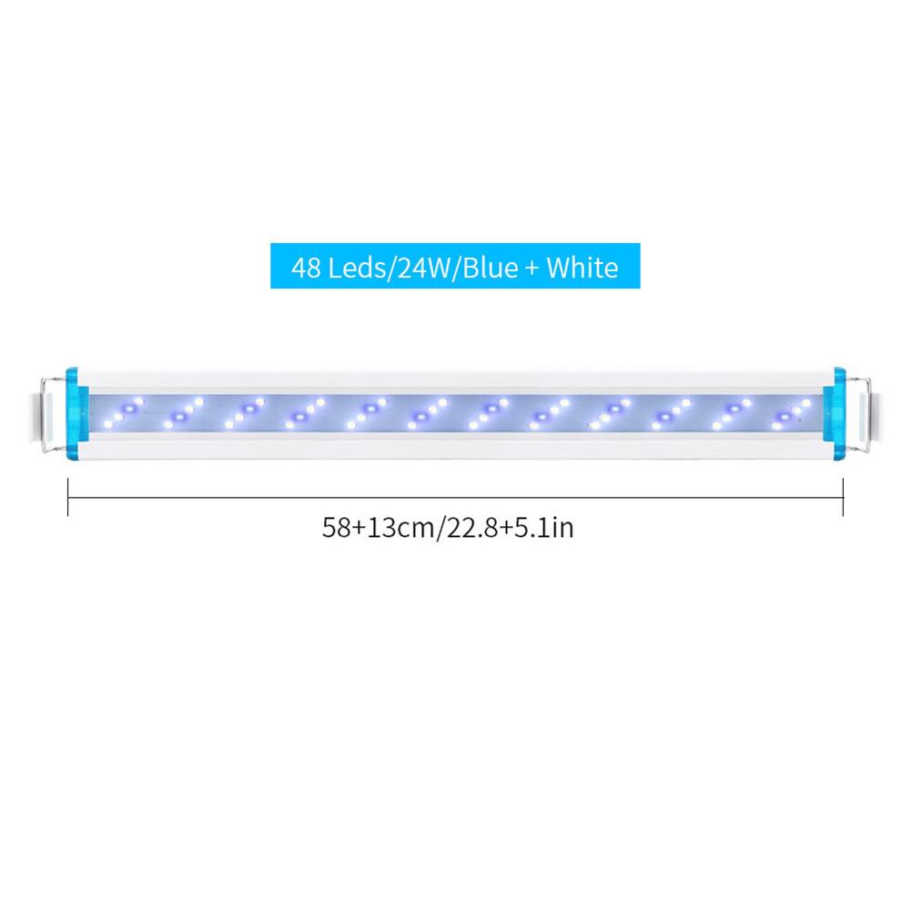 

US/EU Plug Fish Luminaire Aquarium Light Adjustable Plant White Blue Lighting Slim Waterproof Supplies AC 90-260V