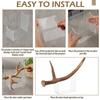 Antler Mount No Drilling 4-Piece Holder Shelf Acrylic Stand For Tabletop Wall Collection Desk Room Christmas Craft Show Storage