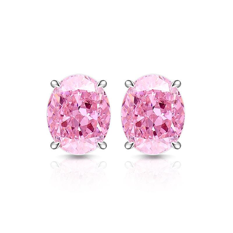 925 Sterling Silver Jewelry Light Luxury High Carbon Diamond Ice Flower Cut Bright Oval Simple and Elegant Stud EarringsGood product