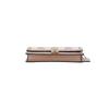 Coach Hutton Quilted Stripe Color Block Cowhide Leather Chain Bag Clutch Women's Milk Tea Color