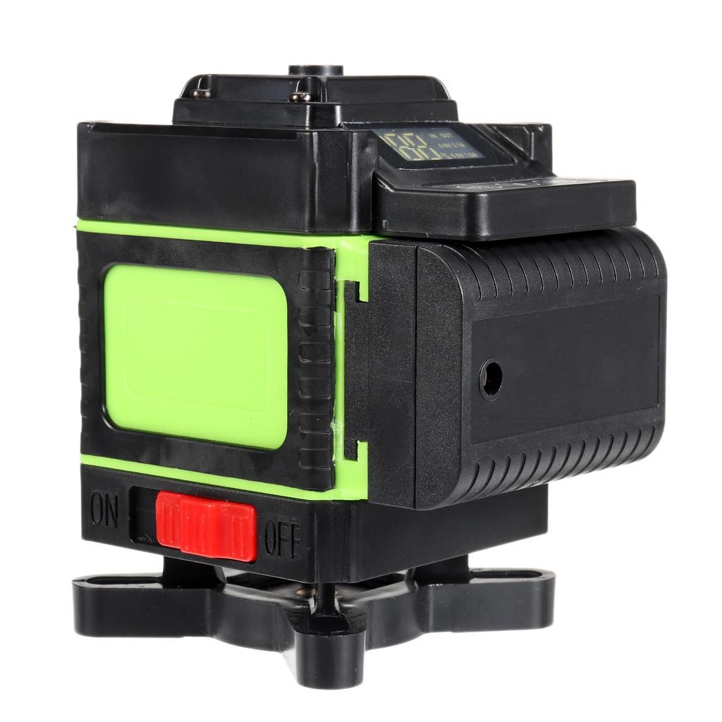 360° Rotary LD Green Laser Level 3D 12 Line Cross Self Leveling Measure Tool LED Display