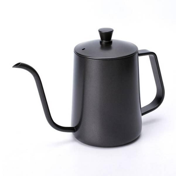 BLACK watering can kettle with lid 600 ml