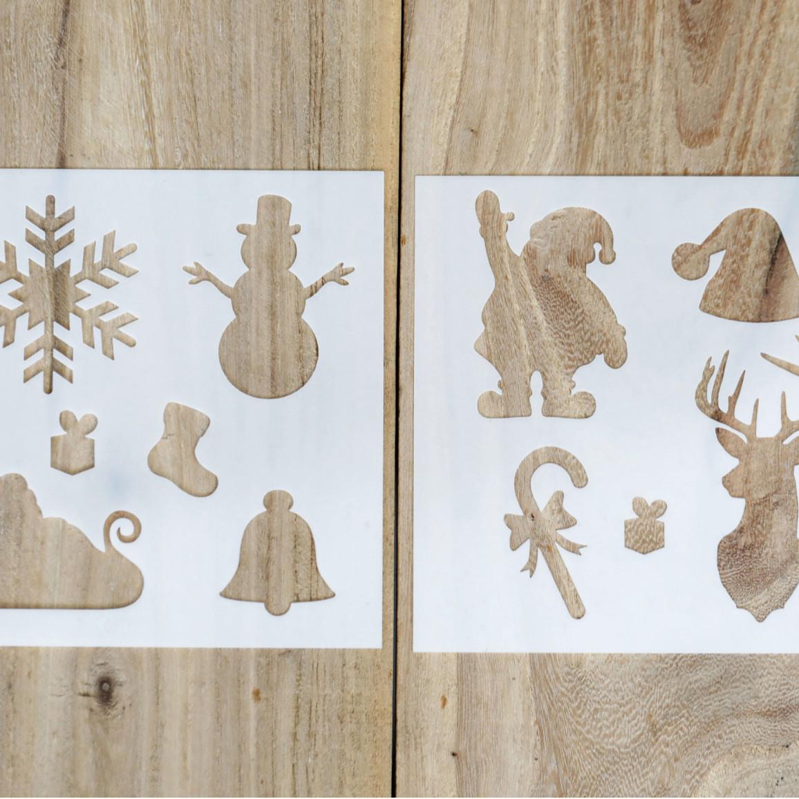 Santa Claus & Snowflake PET Stencil for Painting