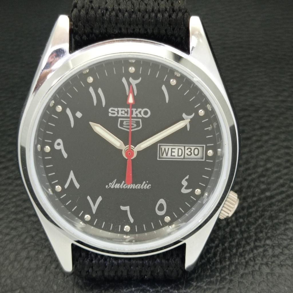 Generalüberholte Seiko 5 Automatikuhr Japan 6309A für Herren mit arabischem Zifferblatt und schwarzem Zifferblatt a427360-2 QRL-a427360