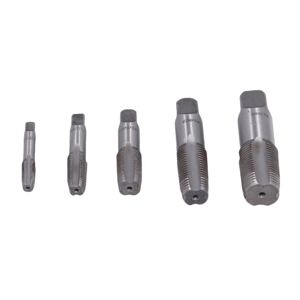 5 Pcs NPT Pipe Tap Set Accuracy Plumbing Thread Tap Repair Tools for Plumbers Mechanics DIYers Carbon Steel
