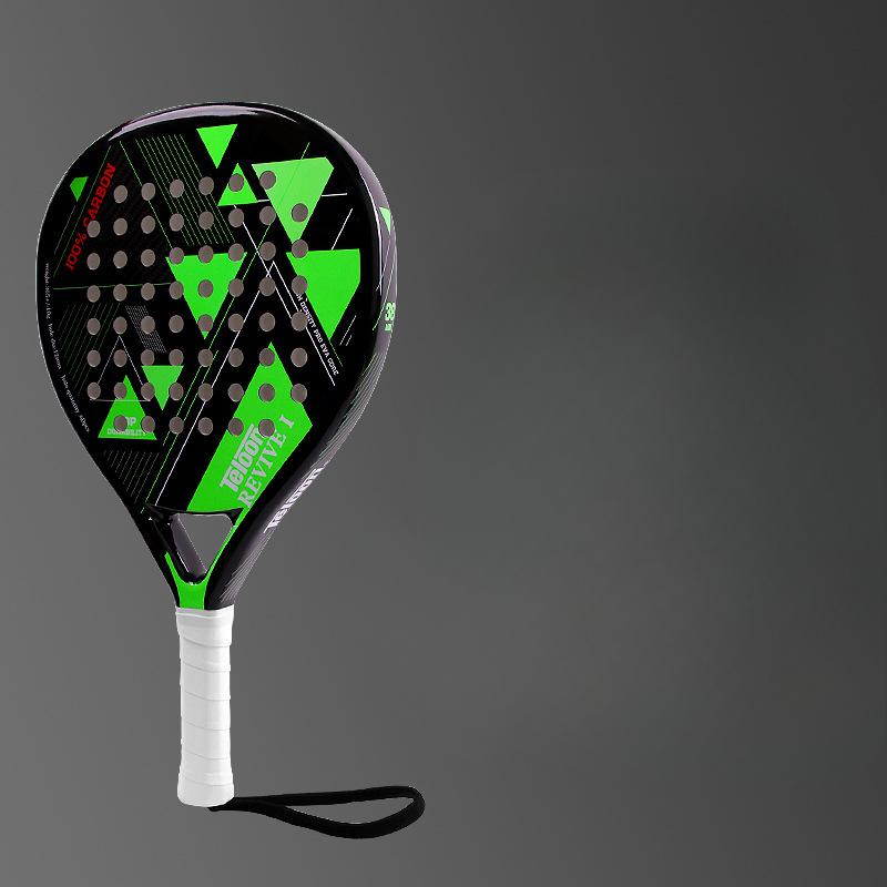 Rakieta tenisowa TELOON Tianlong Plate, w całości z tkanej powłoki z włókna węglowego, lakier zielony PADEL REVIVE I