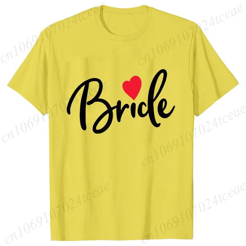 Team Bride Squad T-shirt Bridal Wedding Tops Bachelorette Farewell Party Tees Women EVJF Blouses Bridesmaid Aesthetic Clothing