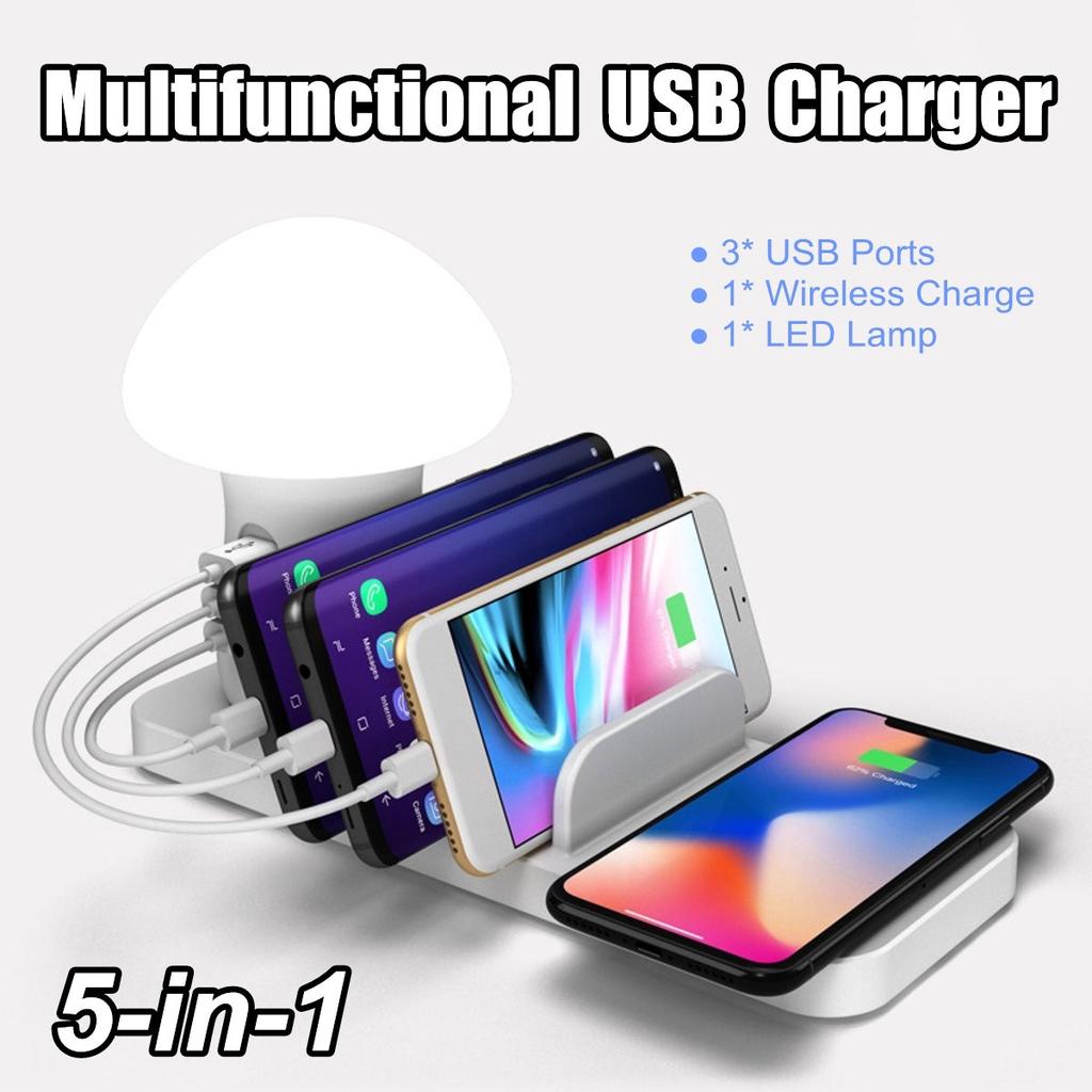 Buy Mushroom Lamp 3 Port Usb Charging Bracket Qc3 0 Fast 40w Wireless Fast Multi Port Charger At Affordable Prices Free Shipping Real Reviews With Photos Joom
