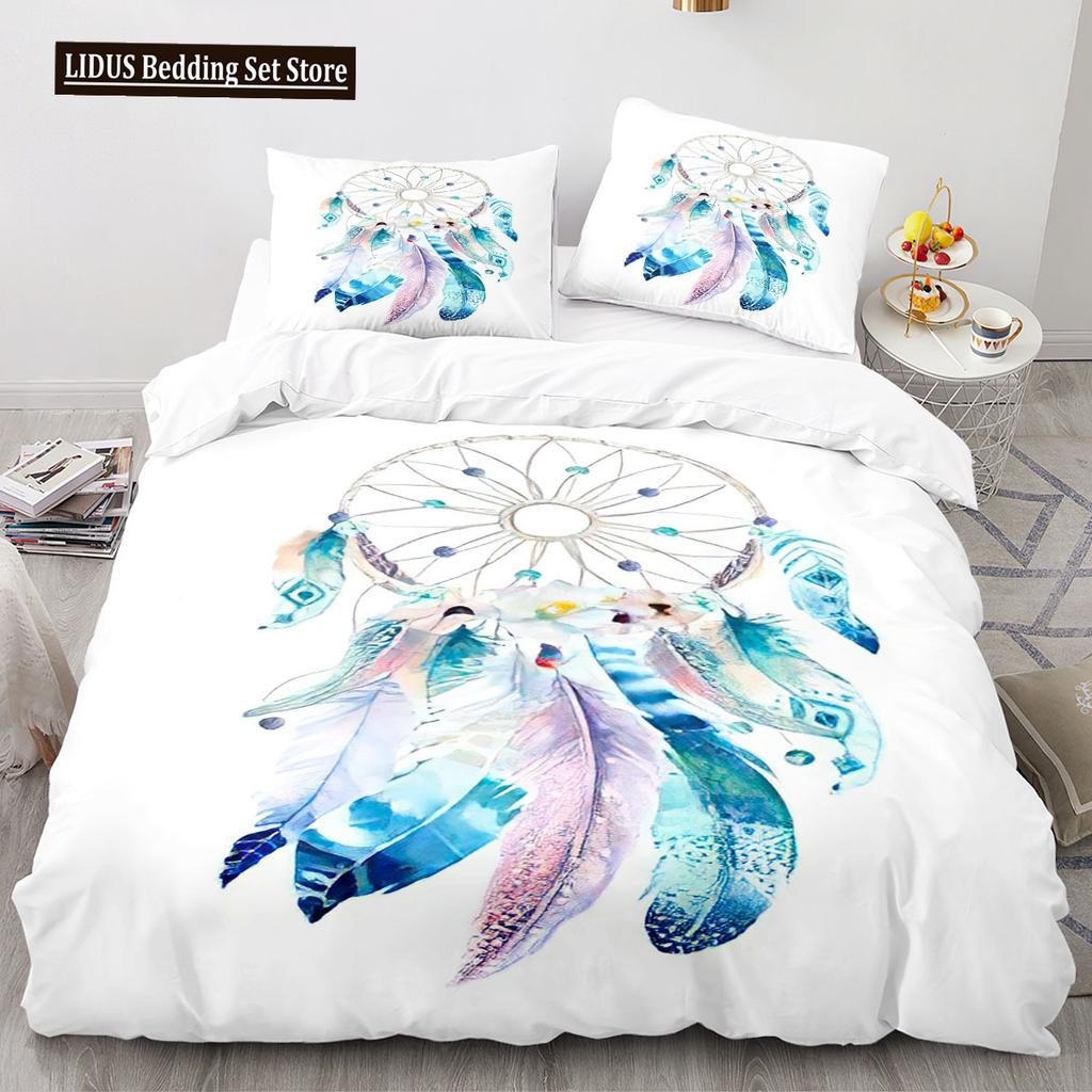 Dreamcatcher Duvet Cover Set 3D Print Feather Sun Moon Polyester Comforter Cover King Queen Twin Full Size For Kids Boys Girls