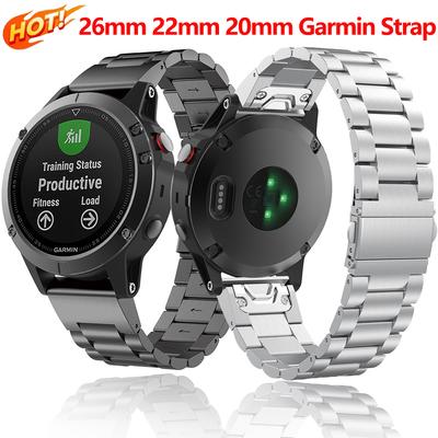 Stainless Steel Strap for Garmin Fenix 8X 7X 7 7S 6S 6X 6 Pro 5X 5 5S/Tactix 8 51mm 47mm Metal Quick Fit for 26 22 20mm Bracelet