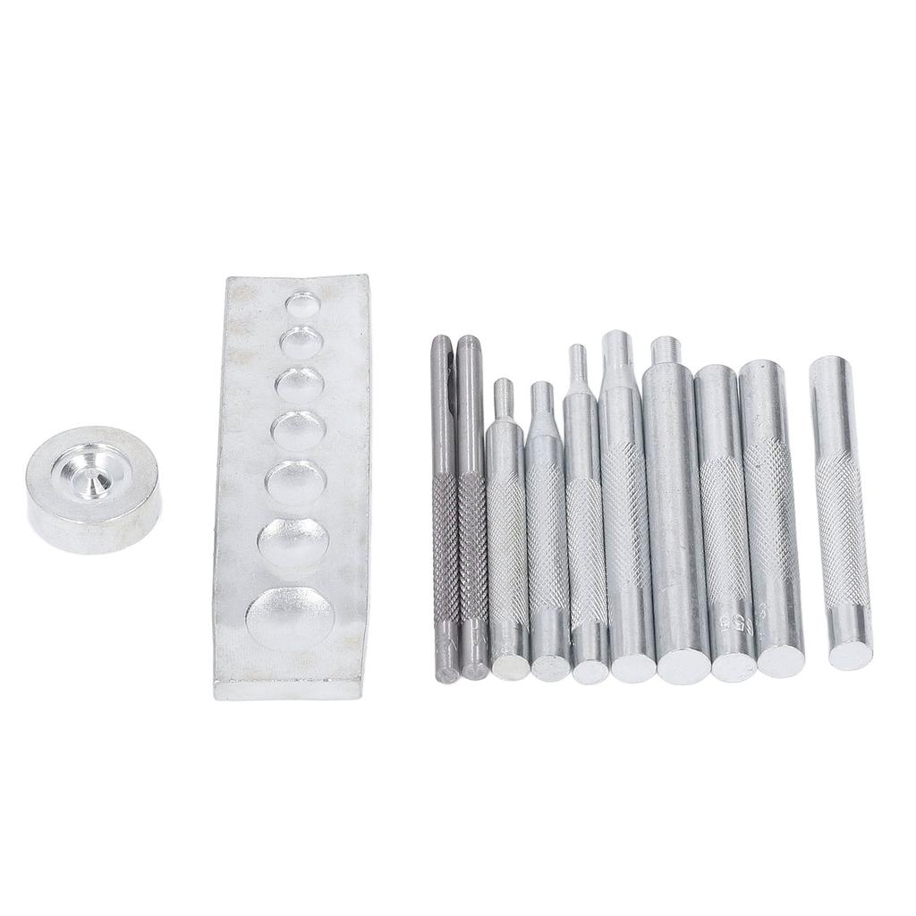 12Pcs Craft Tool Die Punch Kit High Hardness Anti Rust DIY Leathercraft Punch Kit with Universal Base for Household