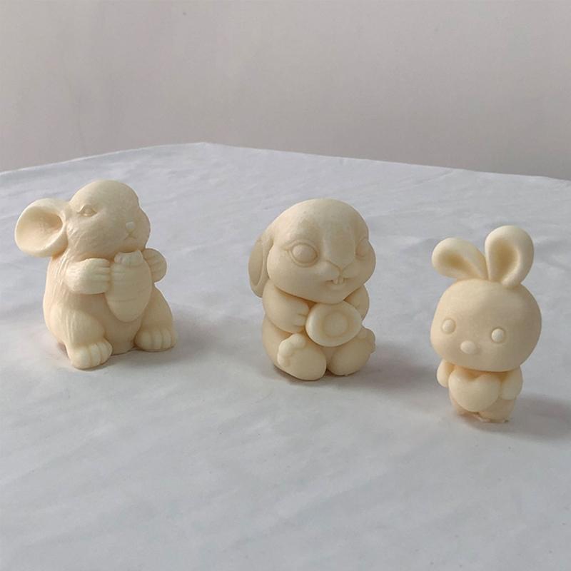 Easters-Rabbit Molds Rabbits Silicones Candle Molds Cute 3d-Rabbit Molds Resins Soap Molds Candle Scented-Making Supply