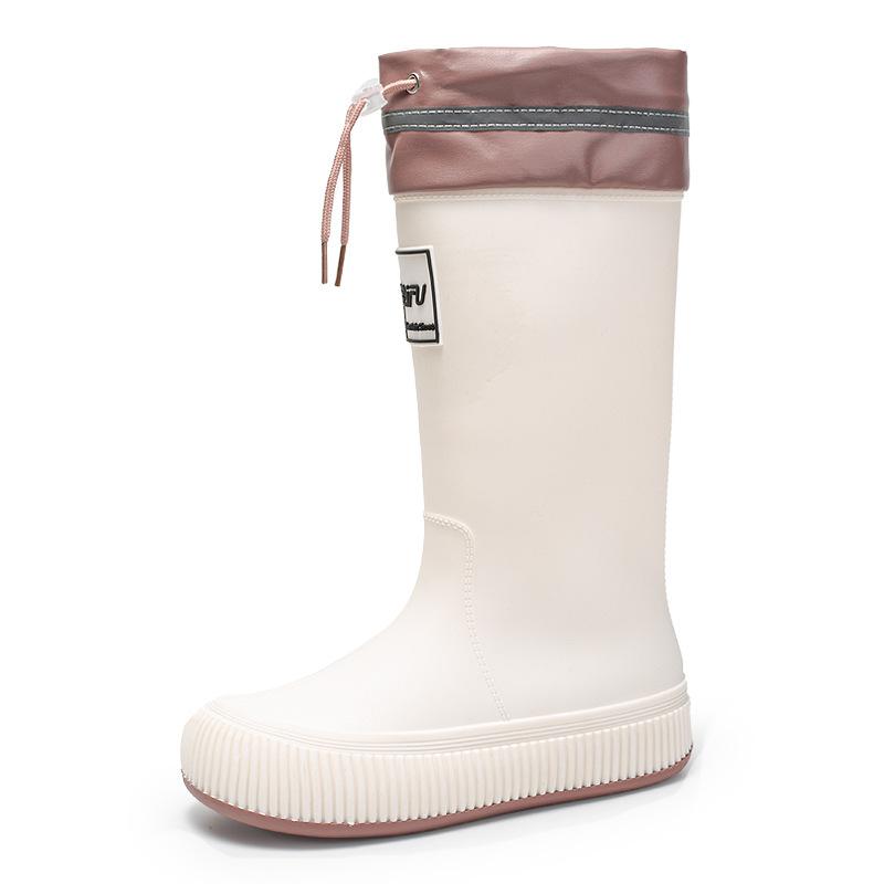New Fashion High Tube Thick-soled Rain Boots Women's Outer Wear Bundle Non-slip Water Shoes Warm Rain Shoes Waterproof Glue Shoes Fashion
