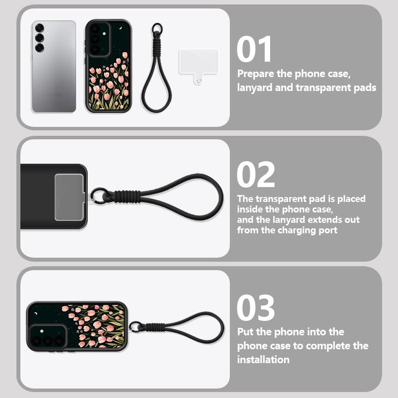 Wrist Lanyard Phone Case For Samsung Galaxy S26 S24 S25 Ultra S23 S25 FE A57 A17 A56 A16 A55 A54 A15 A25 5G Cartoon Flower Cover