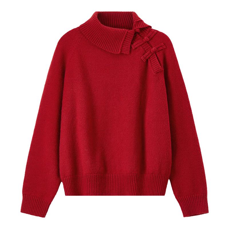 Shangdoupila Women s Winter Loose Fit High-Neck Sweater M