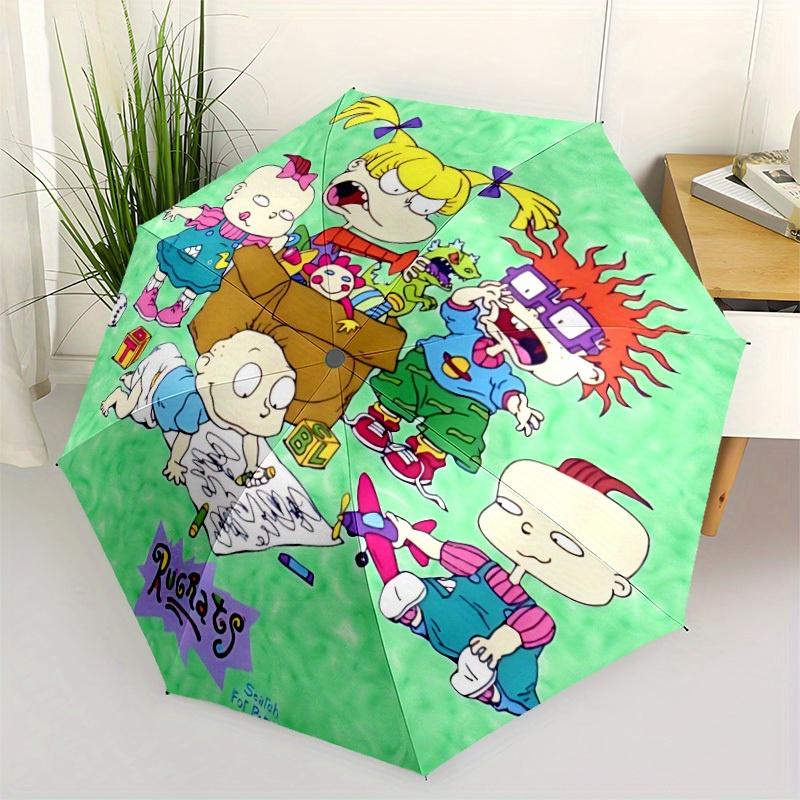 Rugrats Go Wild Automatic Umbrella - Foldable with 8 Iron Ribs, Portable for Outdoor, Gift, Outdoor Umbrell, Playful Accessory, Durable High