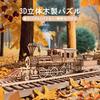 3D Wooden Puzzle, Wooden Model Kit, Craft Kit, Steam Locomotive Puzzle, DIY Educational Toy, Gift for Boys, Girls, and Adults, Birthday, Christmas