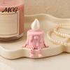 Tabletop Decorative Candle Figure 3D Printing Ornament, Wax Liquid Texture Dripping Sculpture with Pink And White Decor Movable Joints, Adjustable