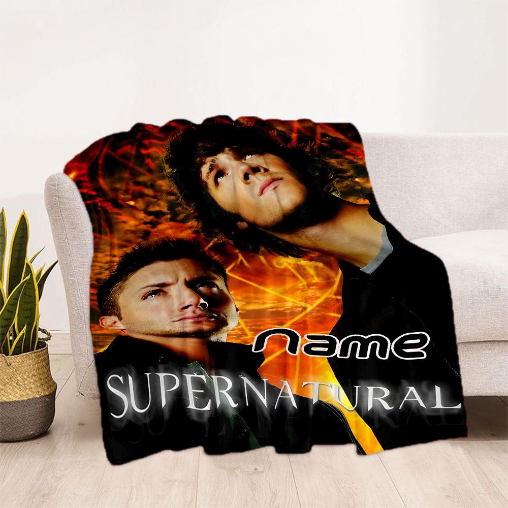 Supernatural Adventure Personalized Name Blanket Lightweight Customizable Blanket Warmthful Decor Suitable for Picnics Office Chair Sofa Home Decor