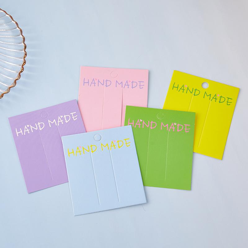 50Pcs Colorful Cardboard Jewelry Packaging Bag Card Paper Hair Clip Jewelry Display Card Diy Hair Accessories Packaging Card