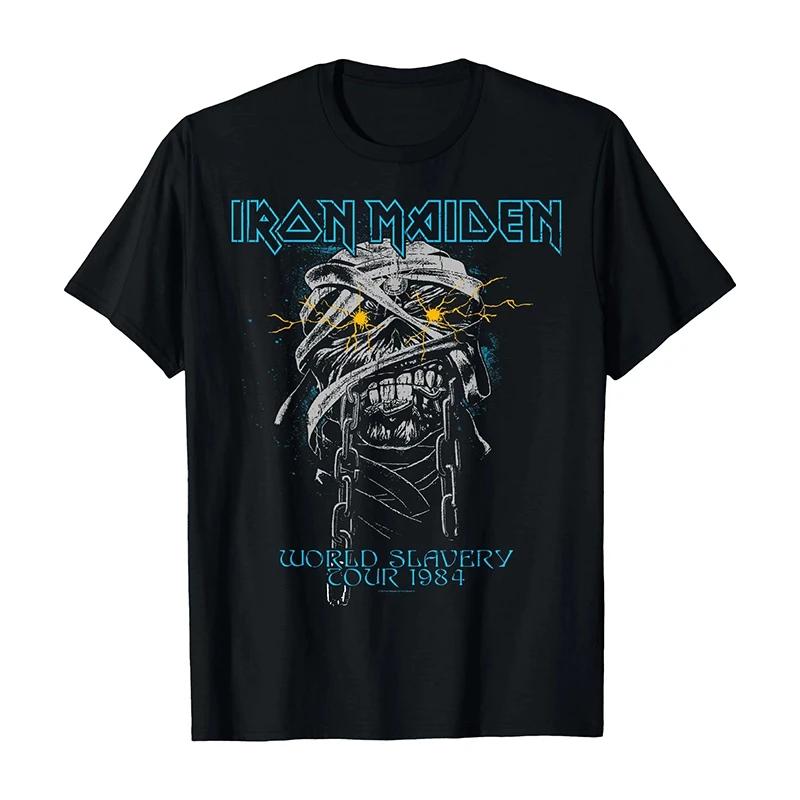 Iron Maiden Iron Maiden Band Rock Punk American Vintage T-shirt Hip Hop Tops Men Loose Oversized T Shirt Unisex Tee Clothing