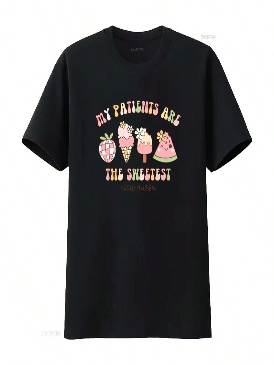 NICU T Shirt Nurse Neonatal Intensive Care Unit Vintage Washed Designer Clothes Stretched Comfortable Breathable S разноцветный