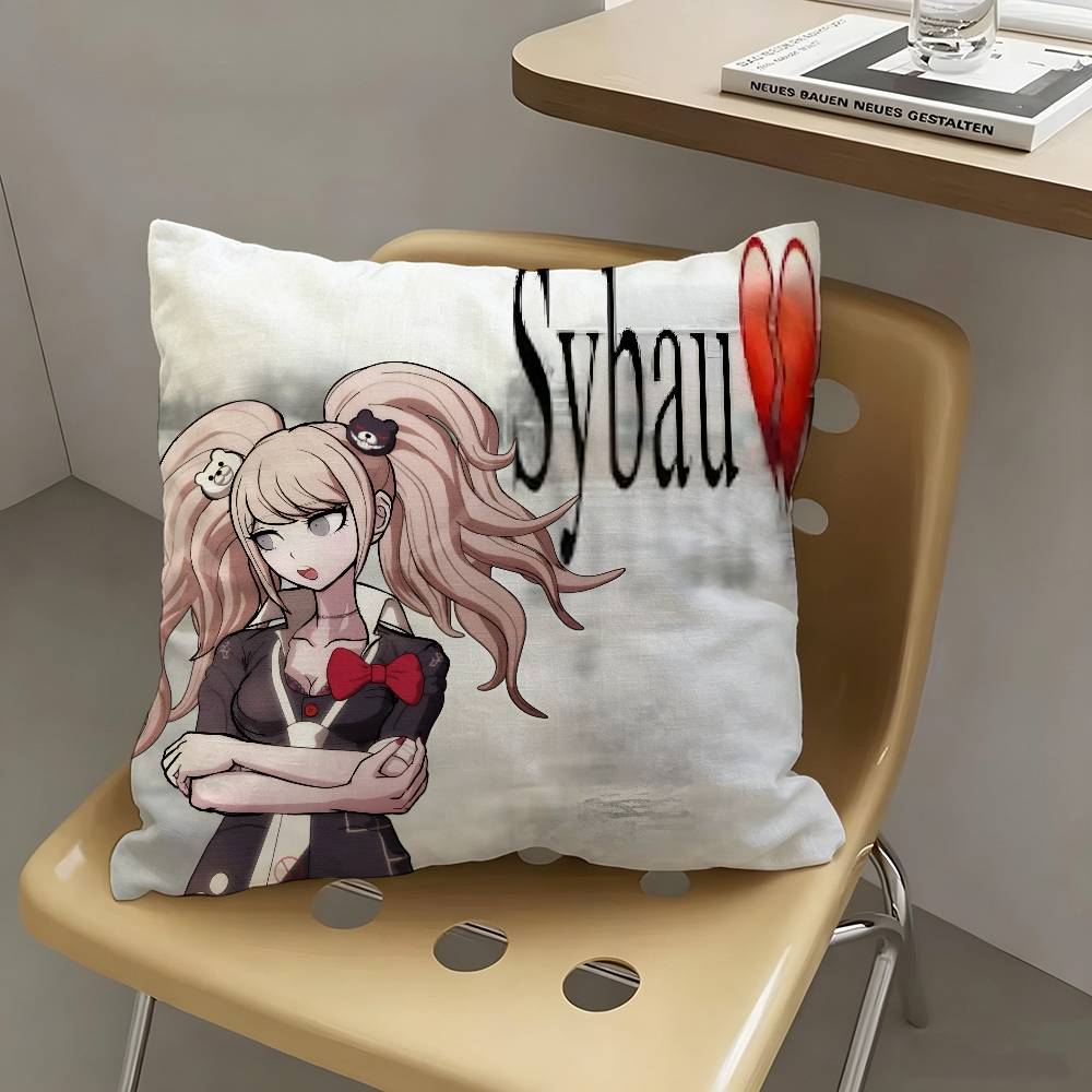 1pc Cartoon Junko Enoshima Pillow Case Fashion Square Pillowcase Bedroom Sofa Room Ins Decoration Leisure