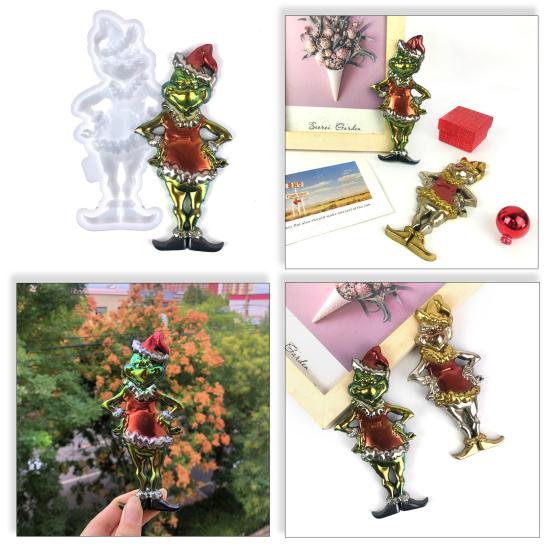 Christmas Ornament Resin Molds Silicone Casting DIY Craft Supplies for Keychain Pendant Making Glue Mold for Ornaments Amulets Pendants