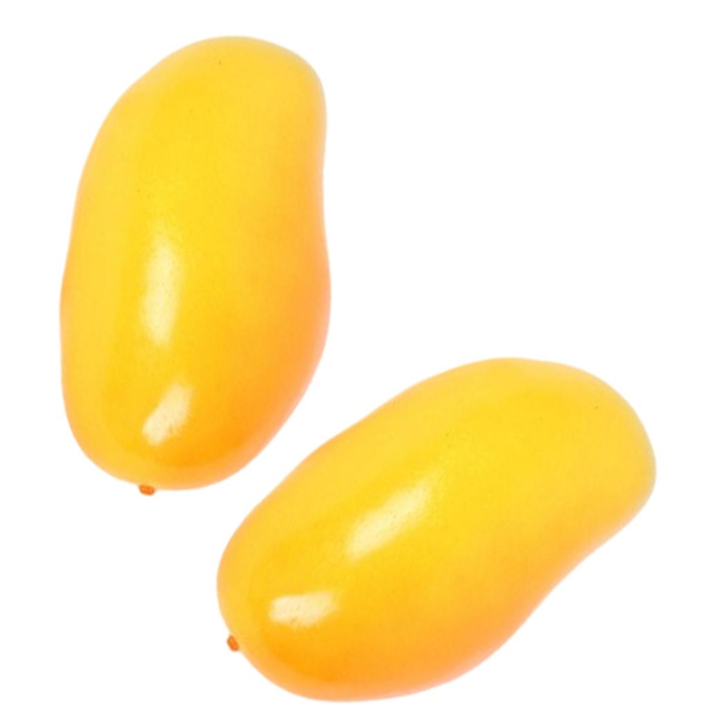 2pcs Artificial Mangoes for Home Kitchen Party Decoration Realistic Faux Fruit Ornament Restaurant Display Props