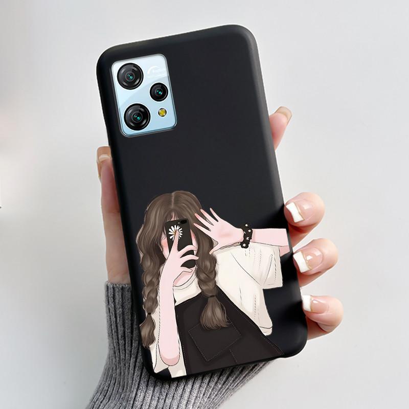 For Blackview A53 Case Blackview A53 Pro Back Cover Luxury Cute Love Rabbit Funny Black TPU Soft Silicone Protective Phone Case