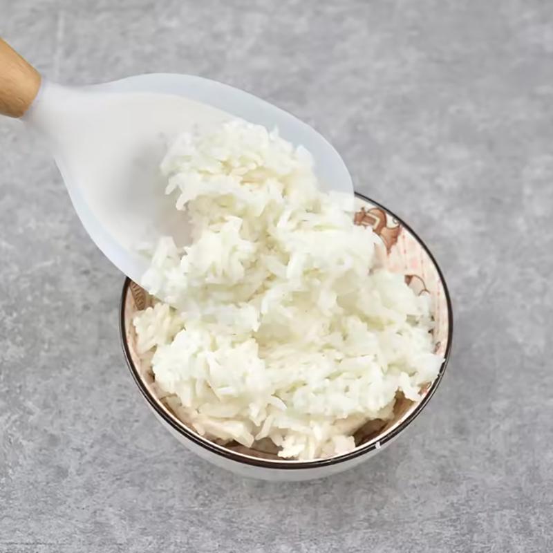 Silicone Rice Spoon Heat-Resistant Food Grade Silicone Rice Shovel Non-Stick Rice Cooker Kitchen Tool Household Rice Spoon