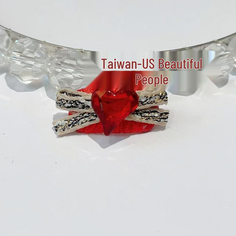 

Rhinestone Pet Hair Clip Set: Red Birthday Dog BB Clips for Maltese Nose 2.8cm Stainless Steel Clip