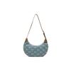 MLB New York Yankees Monogram Polyester Shoulder Bag Women's Denim Light Blue Casual