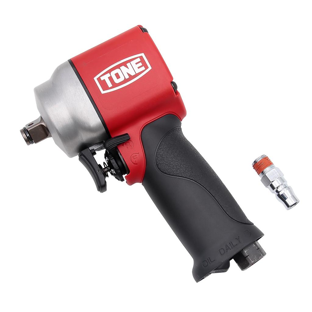 TONE Air Impact Wrench 700 (Short Type) AI4201, 12.7mm (1/2") Drive, Red, N M