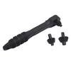 Universal Ratchet Key for Drill Chuck 2-in-1 Double Head Carbon Steel Clamping Tool for Electric Drills Power Tools Black 15 cm with 3 Drill Bits