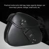 1 Pair Motorcycle Saddlebag PU Leather Side Bags Universal Storage Organizer Pouches Waterproof with Combination Lock