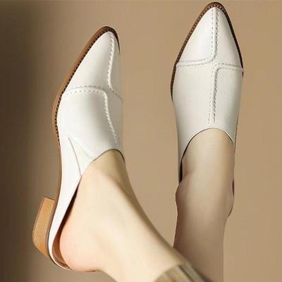 Women Slippers Chunky Mules Shoes Summer Mid Heels Sandals New Fashion Slingback Flip Flops Casual Shoes Dress Pumps Slides
