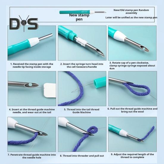 Punch Stitch Kit Healing Weave Punch Stitching Kit für Erwachsene und Kinder, DIY Punch Needle Stickset mit Werkzeug, Garne, Hoop für Anfänger