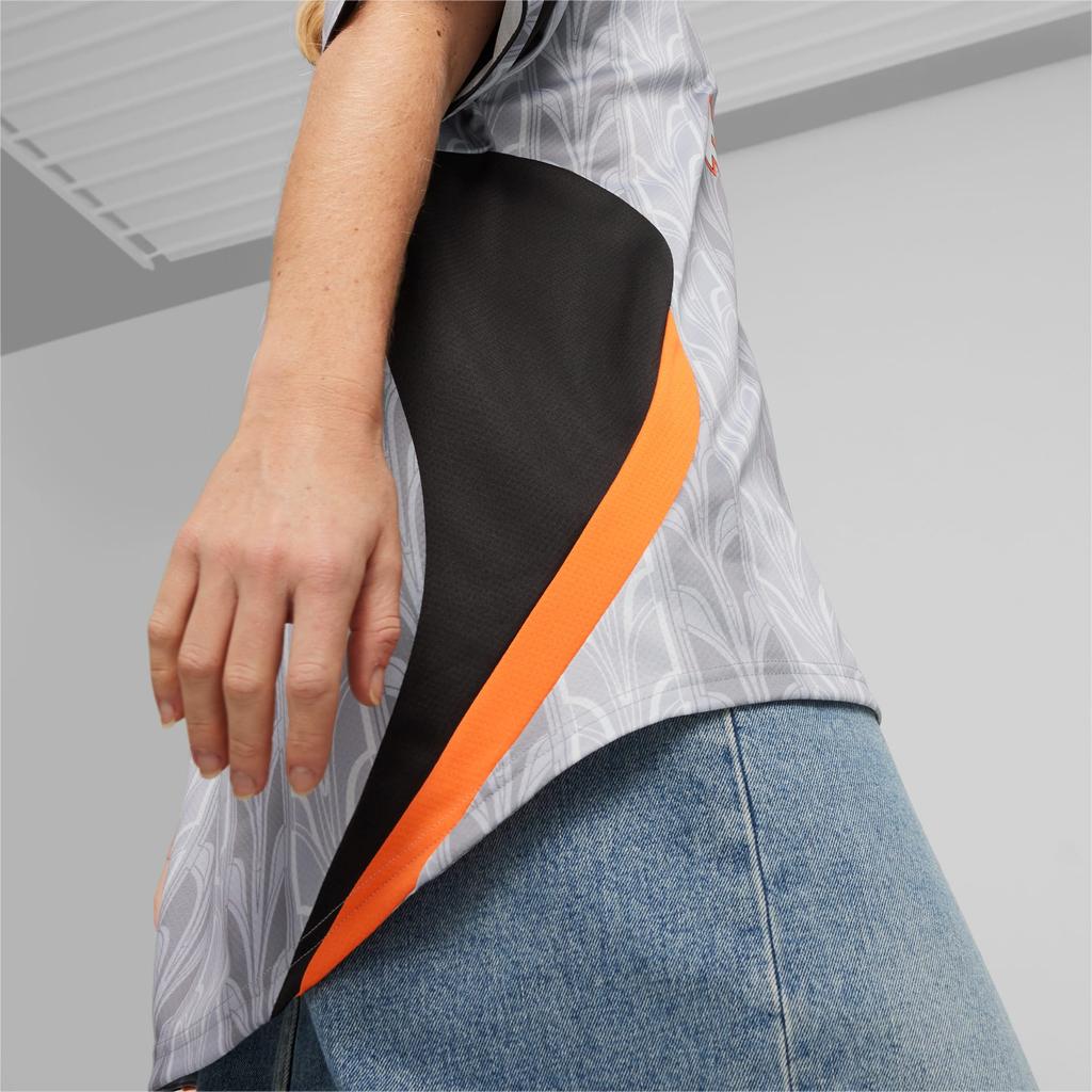 Puma Retro Football Jersey With Letter Print Casual Breathable Short Sleeve Unisex Tops Gray 627885-42