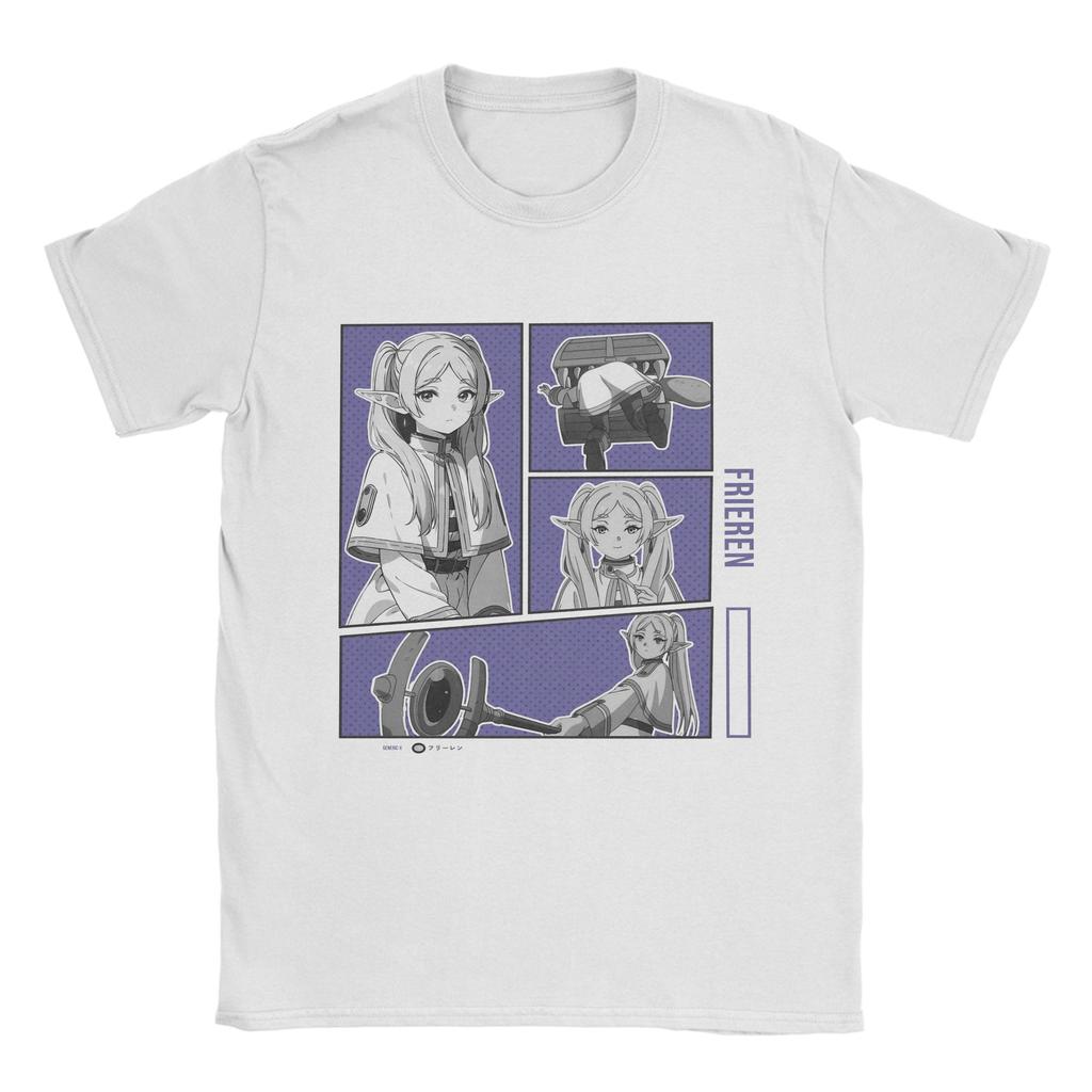 Men Sousou No Frieren T Shirts Japanese Anime Cotton Clothing Funny Short Sleeve O Neck Tee Shirt Graphic Printed T-Shirts