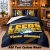 Leeds Rhinos Pattern Bedding 3Pcs Set Custom Name, Bed Sheet And Pillowcases For Home Bedroom