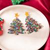 Christmas Fashion Trend Christmas Tree Diamond Bead Chain Earrings Delicate Sequins Stars Creative Design Earrings Women
