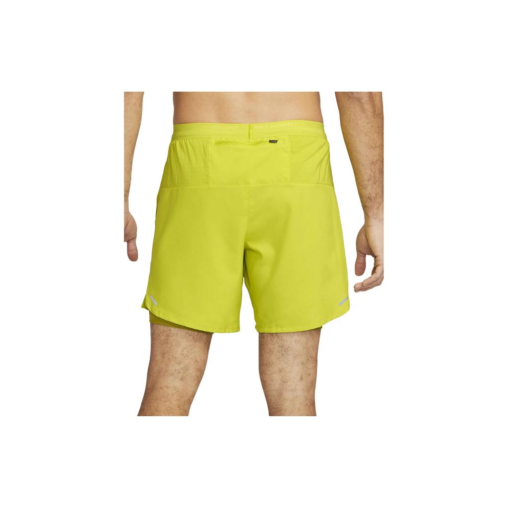 Nike Stride Logo Printed Solid Color Lace-Up Sports Shorts Men shorts Bright-Yellow DM4759-308