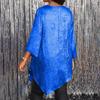 Women's Fashion Casual Solid Color Oversized Round Neck 3/4 Sleeve Loose Fit Top