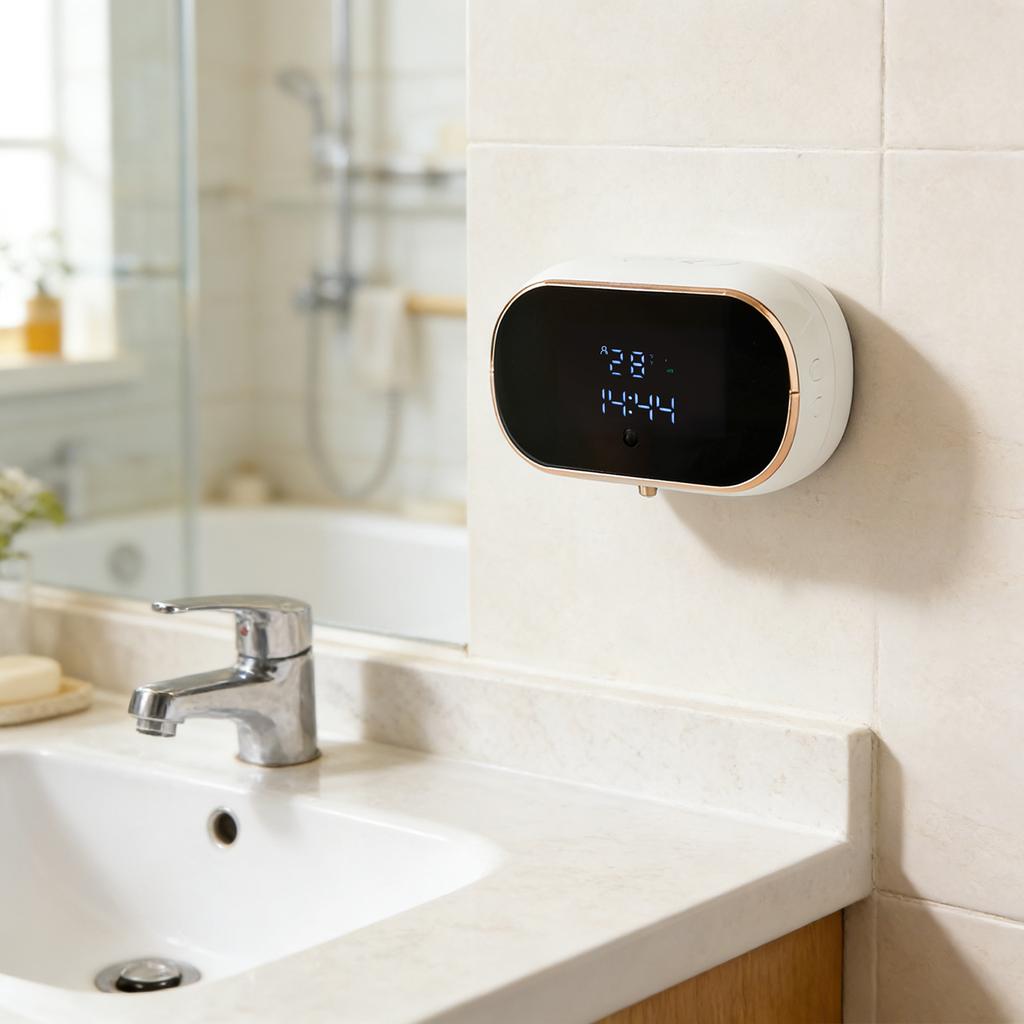 Automatischer Seifenspender Flüssigkeit Badezimmer: Wandmontage Wiederaufladbarer Berührungsloser Einstellbarer Automatischer Intelligenter Elektrischer Seifenspender aus Kunststoff - Küche