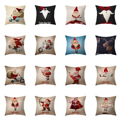 Kissenbezug mit Weihnachtsmann-Motiv, bedruckt, mit Muster, für Zuhause, Wohnzimmer, Sofa, Dekoration, quadratisches Kissen, Kissenbezug