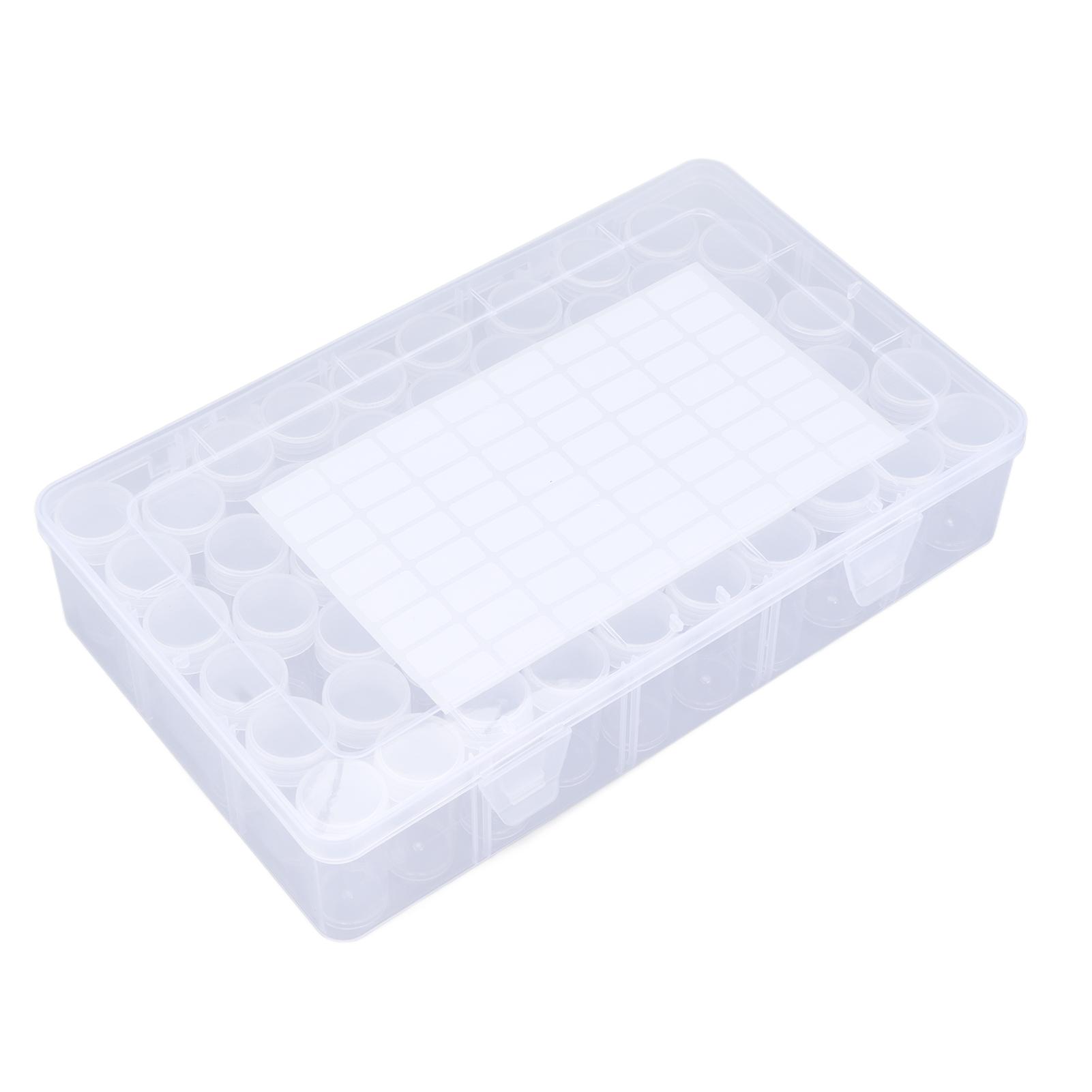 

60 шт. Контейнеры для хранения алмазной живописи, Портативные пластиковые бутылочки для хранения бисера с наклейкой для коробки для хранения